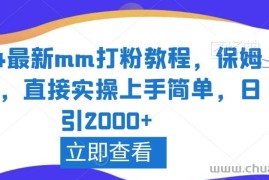 2024最新mm打粉教程，保姆教学，直接实操上手简单，日引2000+【揭秘】