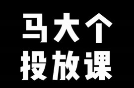 马大个短视频投放课，马大个视角的投放逻辑，32分钟讲清楚投放所有逻辑