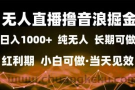 无人直播撸音浪掘金，日入1k+，纯无人红利期，小白可做，当天见效【揭秘】