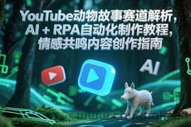 YouTube动物故事赛道解析，AI+RPA自动化制作教程，情感共鸣内容创作指南
