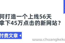 某付费文章《如何打造一个上线56天就拿下45万点击的新网站?》