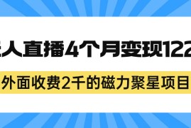 （7168期）外面收费2千的磁力聚星项目，24小时无人直播，4个月变现122w，可矩阵操作