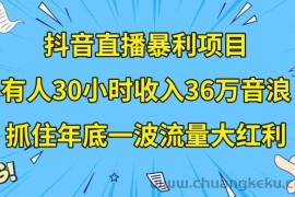 抖音直播暴利项目，有人30小时收入36万音浪，公司宣传片年会视频制作，抓住年底一波流量大红利【揭秘】