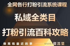 月入9万：全网唯一私域打粉引流神课，零基础手把手带你引流变现