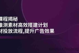 千川课程揭秘：随心推测素材高效搭建计划,新素材投放流程,提升广告效果