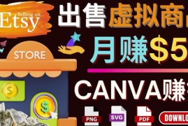 通过Etsy出售Canva模板，操作简单，收益高，月赚5000美元