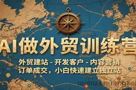 AI做外贸训练营，外贸建站-开发客户-内容营销-订单成交，小白快速建立独立站