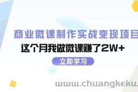 （11959期）商业微课制作实战变现项目，这个月我做微课赚了2W+