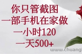 （14248期）你只管截图，一部手机在家做，一小时120，一天500+