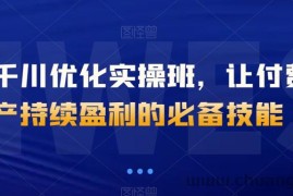 抖音千川优化实操班，让付费投产持续盈利的必备技能