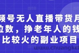 视频号无人直播带货月入5位数，挣老年人的钱，比较火的副业项目