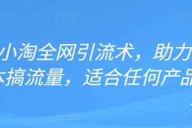 2022年小淘全网引流术，助力零成本搞流量，适合任何产品