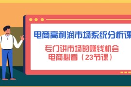 （4572期）电商高利润市场系统分析课：专门讲市场的赚钱机会，电商必看（23节课）