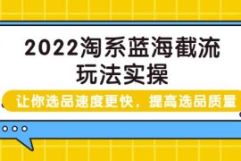 2022淘系蓝海截流玩法实操：让你选品速度更快，提高选品质量（价值599）