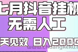 2025七月最新抖音挂G撸金项目，小白当天也能拿结果，单号产出2k+，小白当天上手【揭秘】