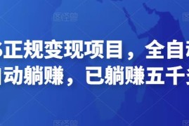 2022最新实操CPS正规变现项目，全自动推广全自动躺赚，已躺赚五千多