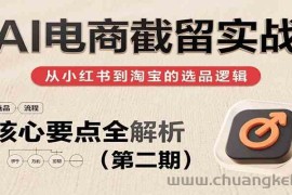 AI电商截留实战，小红书、淘宝等电商平台选品思路及核心要点（第二期）