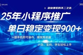 （14209期）25年最新风口，小程序机推广，稳定日入900+，小白轻松上手！