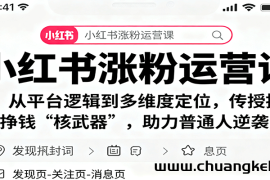 小红书涨粉运营课：从平台逻辑到多维度定位，传授挣钱 “核武器”，助力普通人逆袭