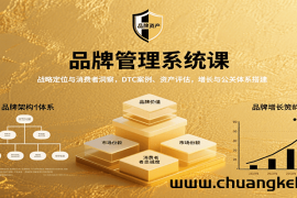品牌管理系统课：战略定位与消费者洞察，DTC案例、资产评估，增长与公关体系搭建
