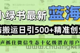 小绿书无脑搬运引流，全自动日引500精准创业粉，微信生态内又一个闷声发财的机会