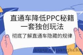 （3013期）直通车降低PPC秘籍，一套独创玩法：彻底了解直通车隐藏的规律