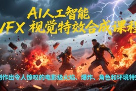 AI人工智能VFX视觉特效合成课程，制作出令人惊叹的电影级火焰、爆炸、角色和环境特效