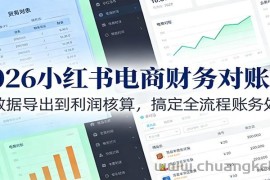 2026小红书电商财务对账课：从数据导出到利润核算，搞定全流程账务处理