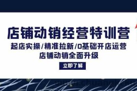 店铺动销经营特训营：起店实操/精准拉新/0基础开店运营/店铺动销全面升级