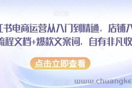 小红书电商运营从入门到精通，店铺入住全流程文档+爆款文案词，自有非凡收获