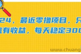 （11510期）2024，最近零撸项目，只要做就有收益，每天动动手指稳定收益300+