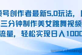 （12729期）视频号创作者最新5.0玩法，用ai软件三分钟制作美女跳舞视频 实现日入1000+