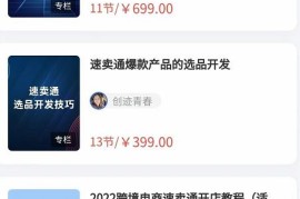 2022最新创迹跨境3套速卖通课程：运费模板设置+爆款选品+开店教程！