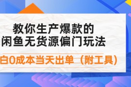 （4148期）外面卖1999生产闲鱼爆款的无货源偏门玩法，小白0成本当天出单（附工具）