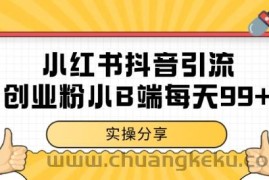 小红书抖音创业粉，小B端粉自热，日引99+的一个玩法【揭秘】