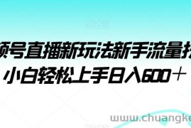 视频号直播新玩法新手流量扶持小白轻松上手日入600＋【揭秘】