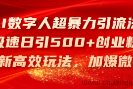 （11624期）AI数字人超暴力引流法，极速日引500+创业粉，最新高效玩法，加爆微信