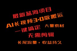 外面收费3980的冷门蓝海项目，ai3.0，长尾流量长久收益