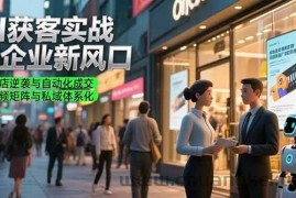 （15348期）AI获客实战与企业新风口，实体店逆袭与自动化成交 短视频矩阵与私域体系化