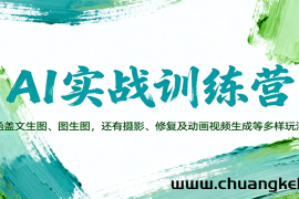 AI实战训练营：涵盖文生图、图生图，以及摄影、修复及动画视频生成等多样玩法