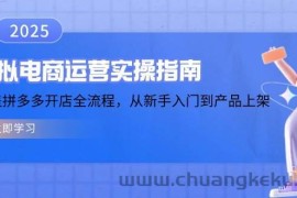 （14153期）虚拟电商运营实操指南，涵盖拼多多开店全流程，从新手入门到产品上架