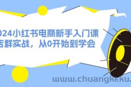 （11988期）2024小红书电商新手入门课，店群实战，从0开始到学会（31节）