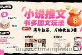 小说推文小红书多图文玩法，简单粗暴，万播收益3张