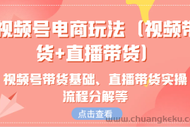 视频号电商玩法（视频带货+直播带货）含视频号带货基础、直播带货实操流程分解等