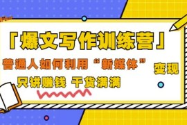 爆文写作训练营普通人如何利用新媒体变现，只讲赚钱干货满满（70节课)