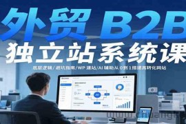 外贸B2B独立站系统课：底层逻辑/避坑指南/WP建站/AI辅助从0到1搭建高转化网站