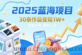 2025蓝海项目30条作品 变现1w+ 有手就能操作适合小白做