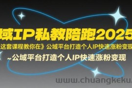 全域IP私教陪跑2025年，这套课程教你在​公域平台打造个人IP快速涨粉变现
