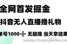 全网首发掘金抖音无人直播撸礼物，单号1k +无脑撸，当天拿结果【揭秘】