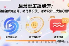 （15654期）运营型主播培训：拆解自然流起号、微付费投放、话术设计三大核心模块-8月